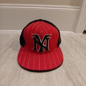 Head Global NY Fitted Hat 7 3/8 Red Black Cap Born in NY